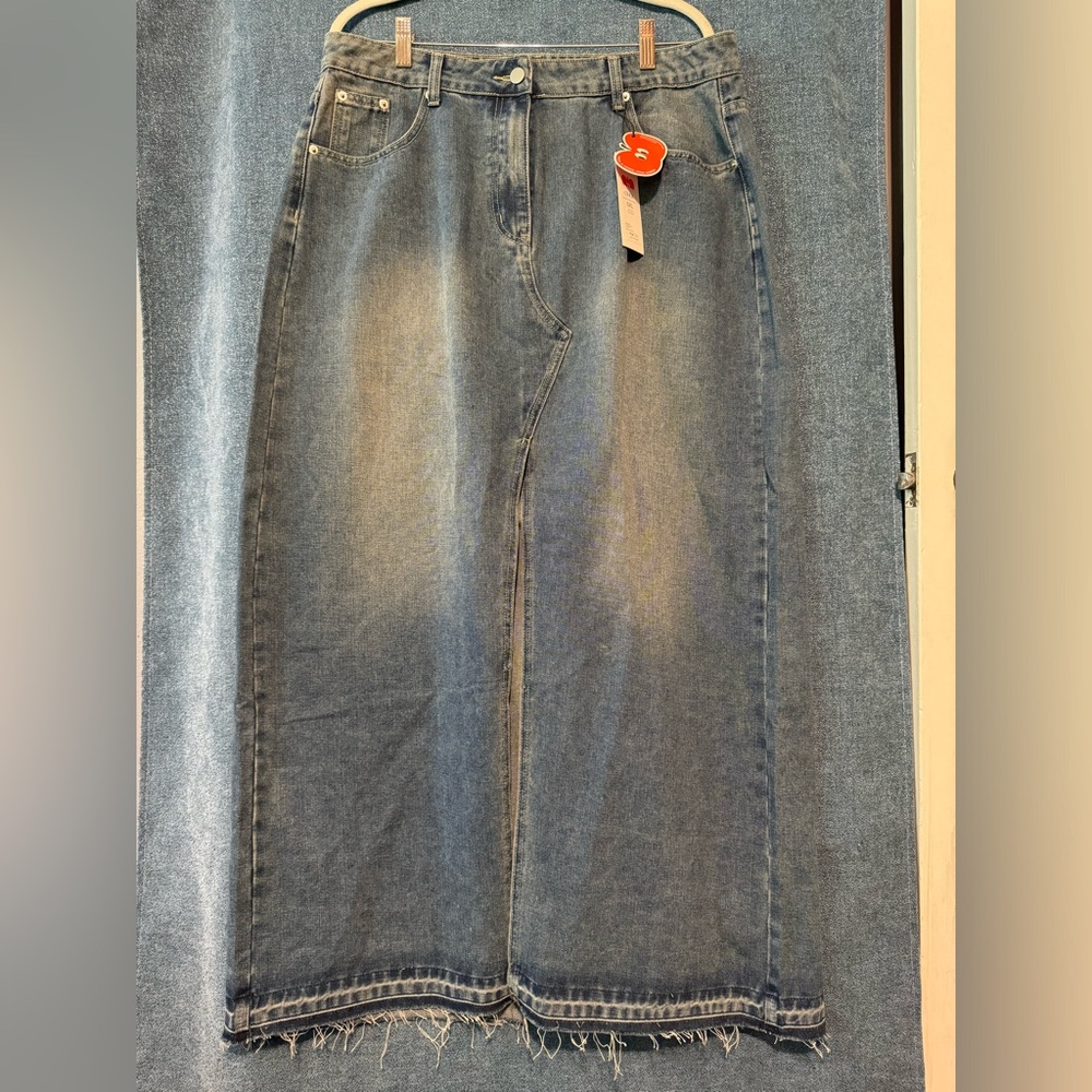 Cider denim maxi skirt NWT